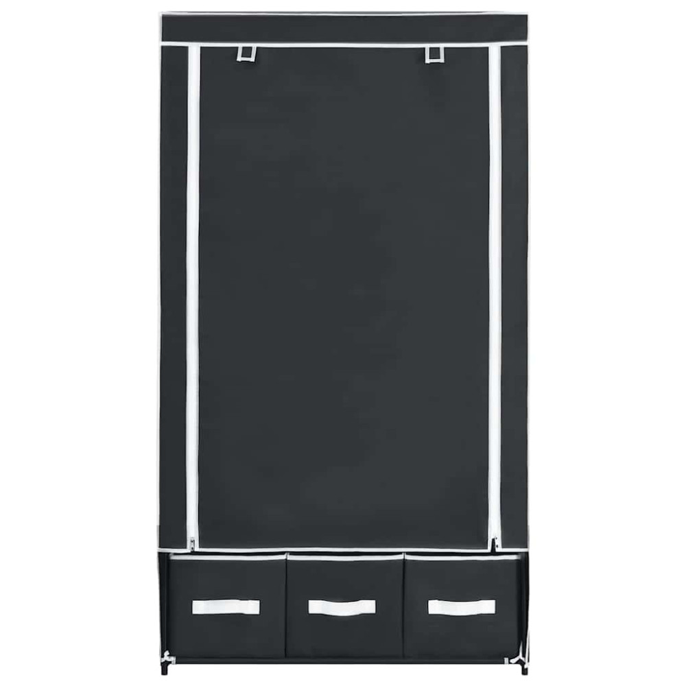Produktbild för Garderob svart 87x49x159 cm tyg