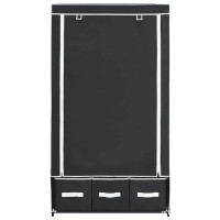 Produktbild för Garderob svart 87x49x159 cm tyg