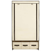 Produktbild för Garderob gräddvit 87x49x159 cm tyg