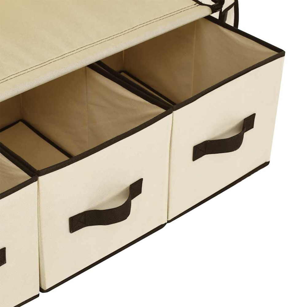 Produktbild för Garderob gräddvit 87x49x159 cm tyg
