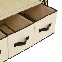 Produktbild för Garderob gräddvit 87x49x159 cm tyg