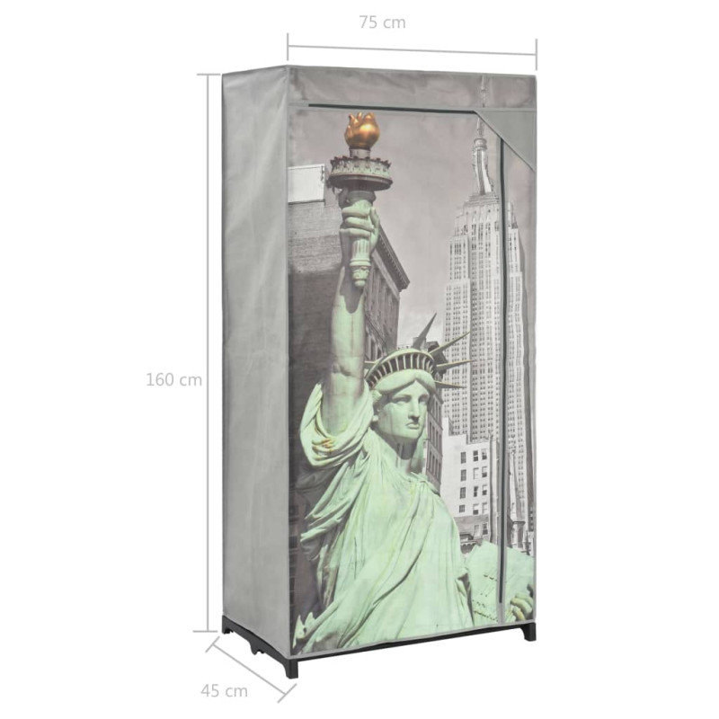 Produktbild för Garderob New York 75x45x160 cm tyg