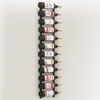 Miniatyr av produktbild för Väggmonterat vinställ för 12 flaskor svart järn