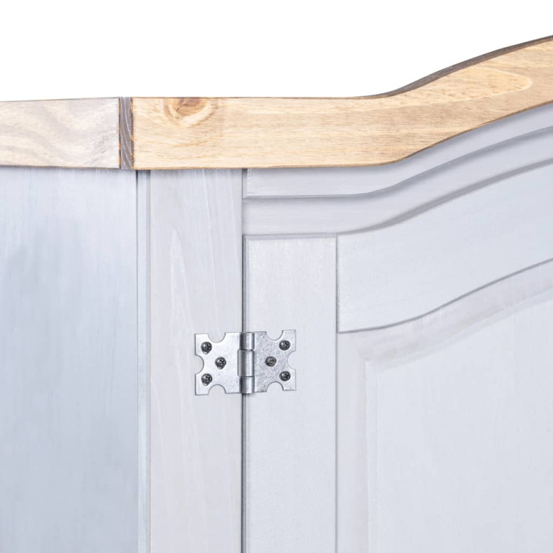 Produktbild för Garderob i mexikansk coronastil furu 2 dörrar grå