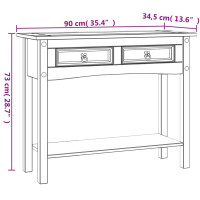 Produktbild för Konsolbord mexikansk Coronastil furu vit 90x34,5x73 cm