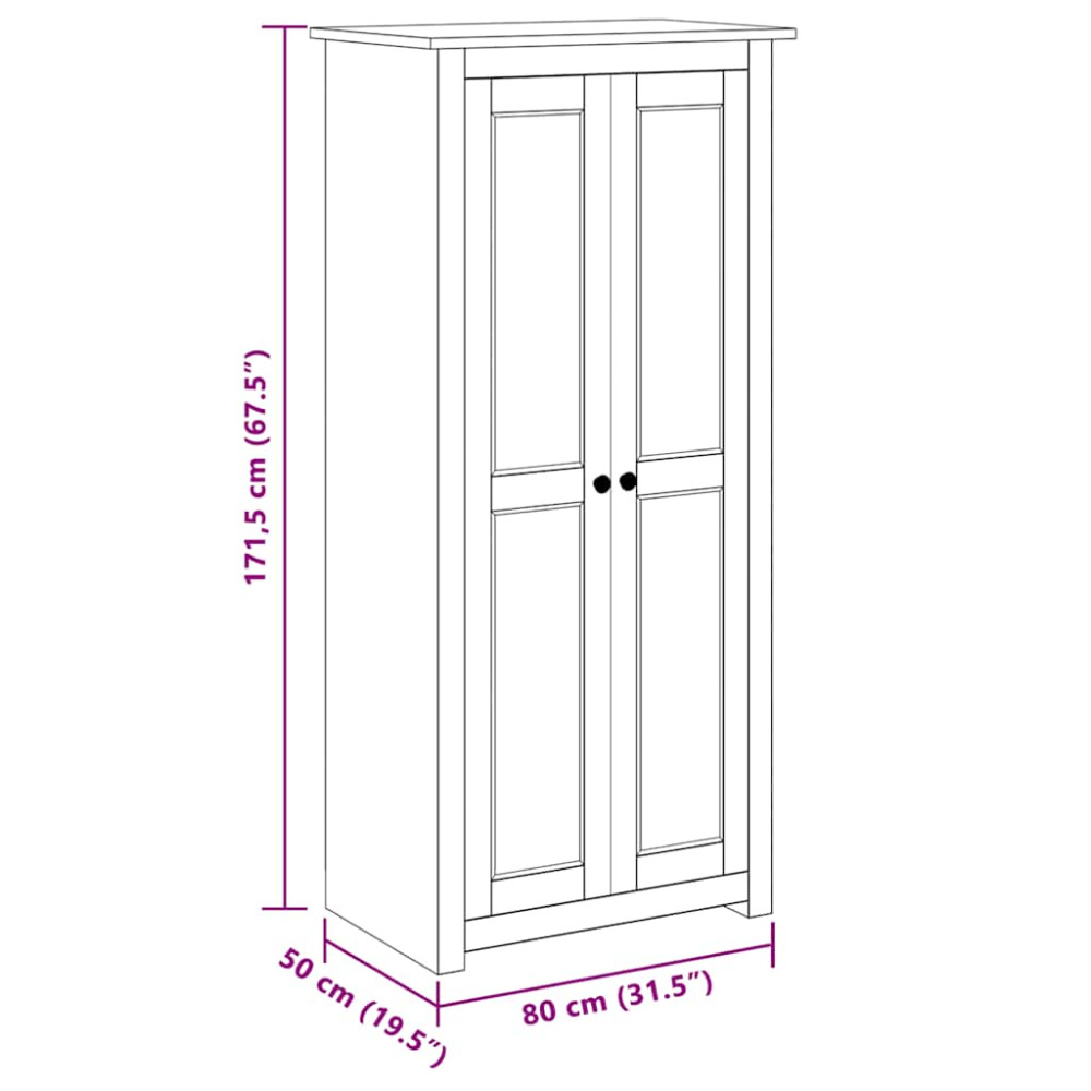 Produktbild för Garderob 80x50x171,5 cm massiv furu panama