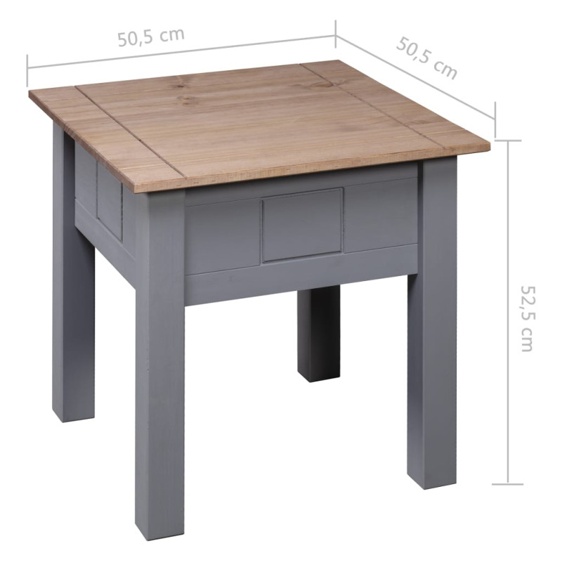 Produktbild för Sängbord grå 50,5x50,5x52,5 cm furu panama