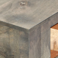 Produktbild för Avlastningsbord grå 86x30x76 cm massivt mangoträ