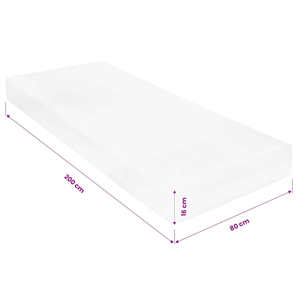 Produktbild för Madrass 80x200 cm 7 zoner PU-skum 16 cm H2 H3
