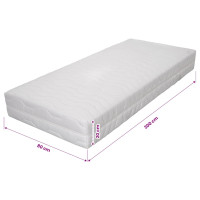 Produktbild för Madrass 80x200 cm 7 zoner pocketfjädrar 20 cm H2