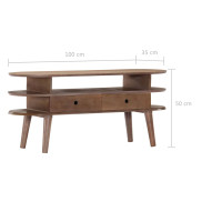 Produktbild för TV-bänk 110x35x50 cm massivt återvunnet akaciaträ