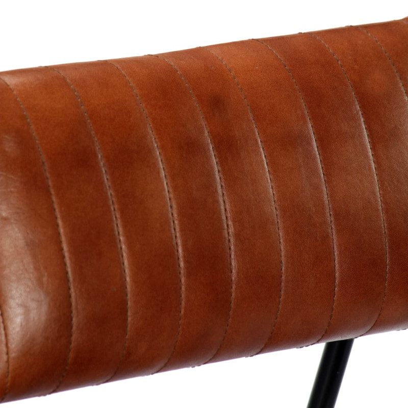 Produktbild för Gungfåtölj brun äkta läder