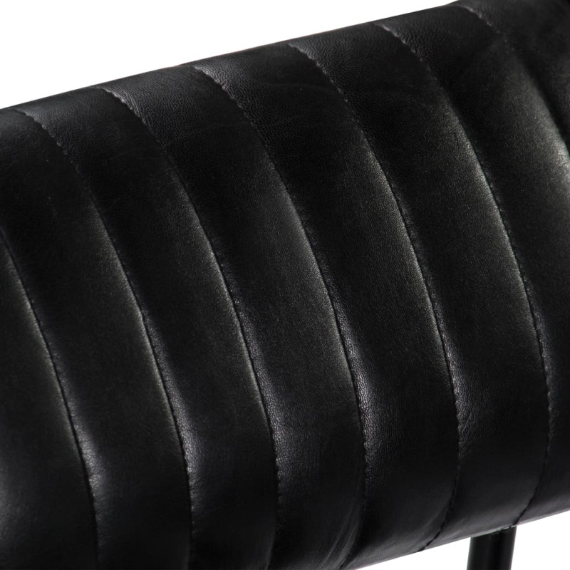 Produktbild för Gungfåtölj svart äkta läder