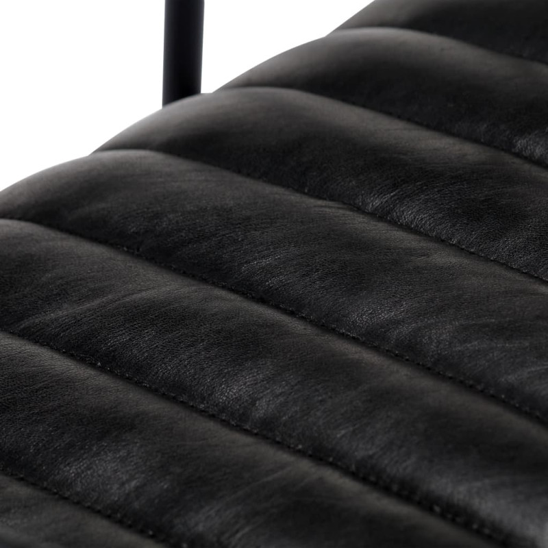 Produktbild för Gungfåtölj svart äkta läder