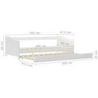 Miniatyr av produktbild för Bäddsoffa ram vit furu 90x200 cm