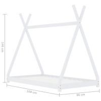 Produktbild för Barnsäng vit massiv furu 80x160 cm