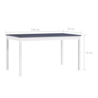 Miniatyr av produktbild för Matbord vit och grå 140x70x73 cm furu