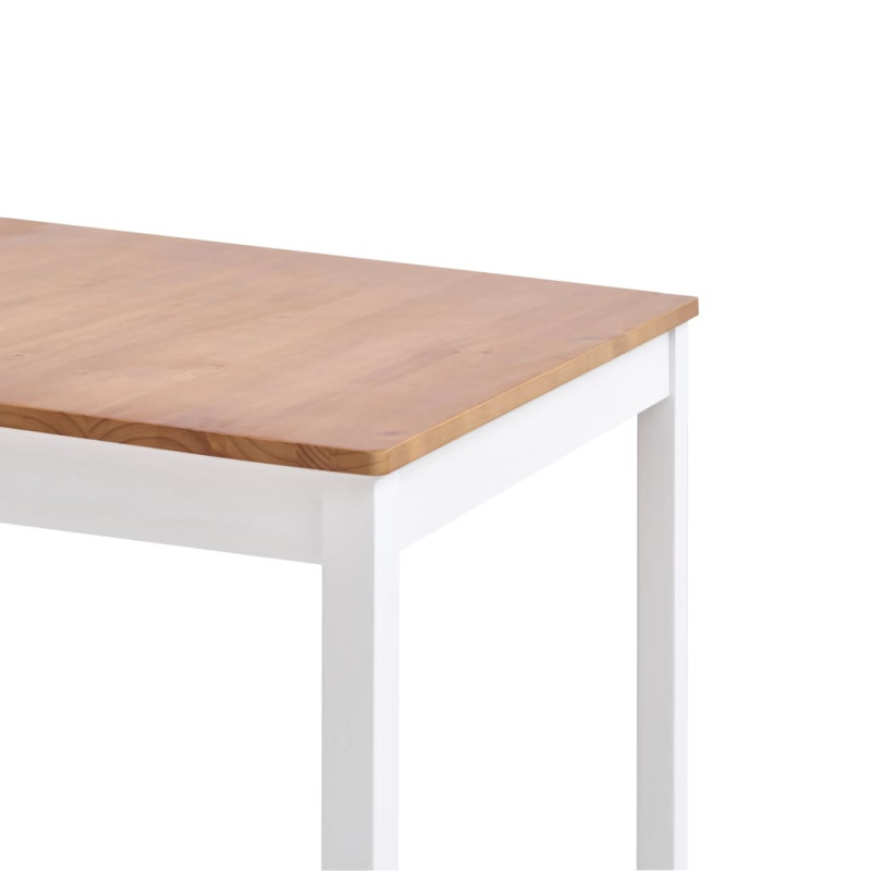 Produktbild för Matbord vit och brun 180x90x73 cm furu