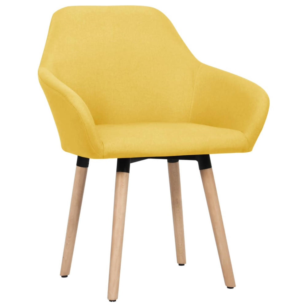 Produktbild för Matstolar 2 st gul tyg
