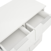 Produktbild för Skänk högglans vit 60x35x80 cm spånskiva