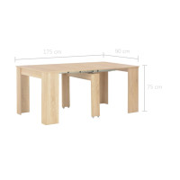 Miniatyr av produktbild för Utdragbart matbord sonoma-ek 175x90x75 cm
