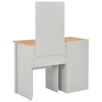 Produktbild för Sminkbord med spegel och pall grå 104x45x131 cm