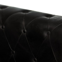 Produktbild för Chesterfieldfåtölj svart äkta läder