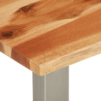 Produktbild för Soffbord 100x60x40 cm massivt akaciaträ och rostfritt stål