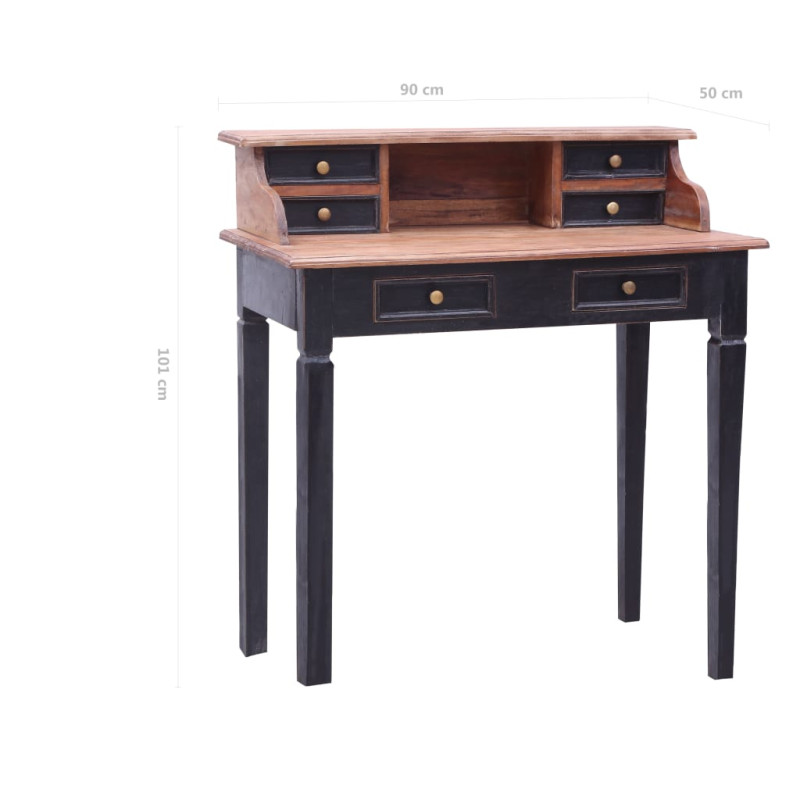 Produktbild för Skrivbord med lådor 90x50x101 cm massivt återvunnet trä
