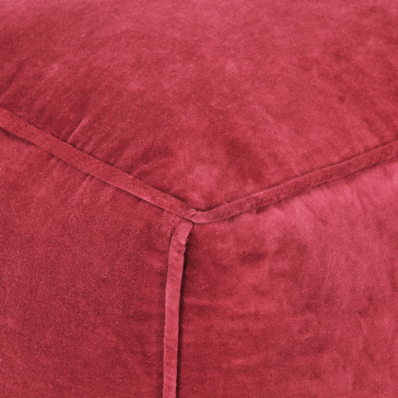 Produktbild för Sittpuff bomullssammet 40x40x40 cm röd