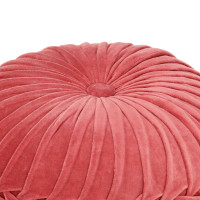 Produktbild för Sittpuff bomullssammet smockdesign 40x30 cm rosa