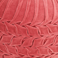 Produktbild för Sittpuff bomullssammet smockdesign 40x30 cm rosa