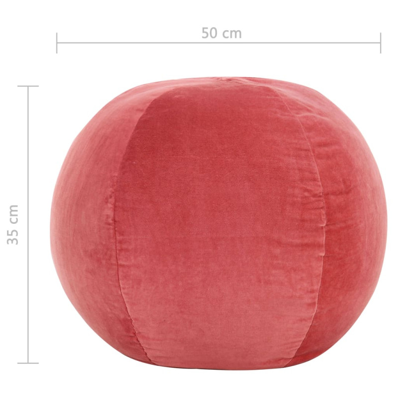 Produktbild för Sittpuff bomullssammet 50x35 cm rosa