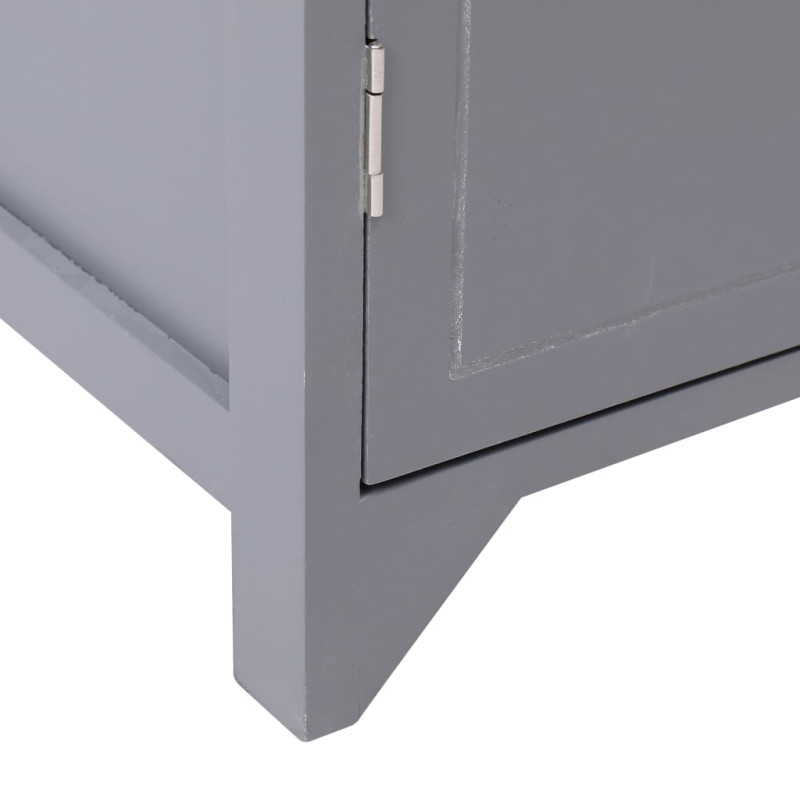 Produktbild för Badrumsskåp grå 46x24x116 cm paulownia