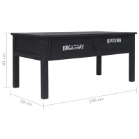 Produktbild för Soffbord svart 100x50x45 cm trä