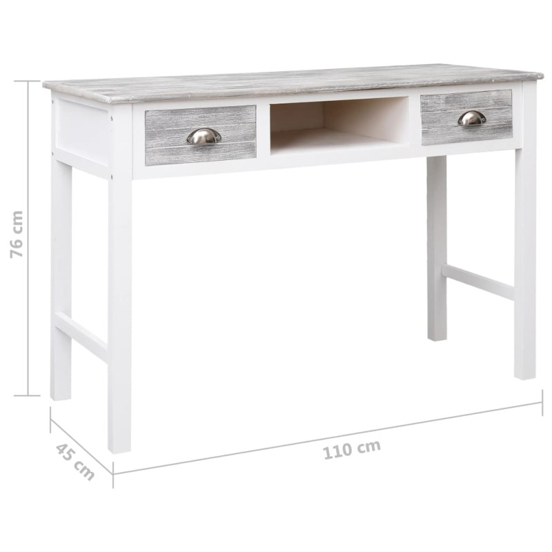 Produktbild för Skrivbord grå 110x45x76 cm trä