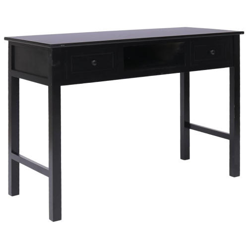 vidaXL Skrivbord svart 110x45x76 cm trä