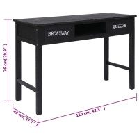 Produktbild för Avlastningsbord svart 110x45x76 cm trä