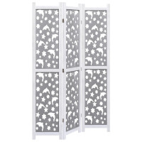 Miniatyr av produktbild för Rumsavdelare 3 paneler grå 105x165 cm massivt trä