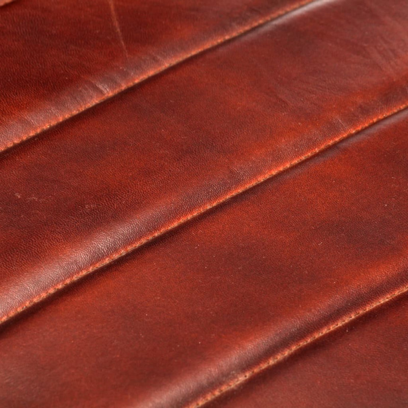 Produktbild för Fåtölj mörkbrun äkta läder