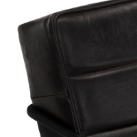 Produktbild för Fåtölj svart äkta läder