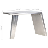 Produktbild för Skrivbord flygplansdesign silver 112x50x76 cm metall