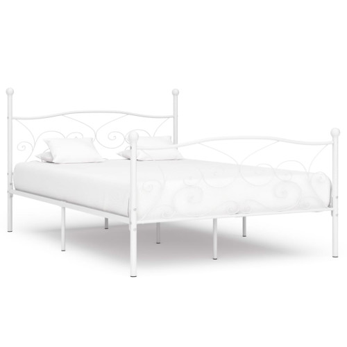 vidaXL Sängram utan madrass med ribbotten vit metall 160x200 cm - Sängar & Sängramar