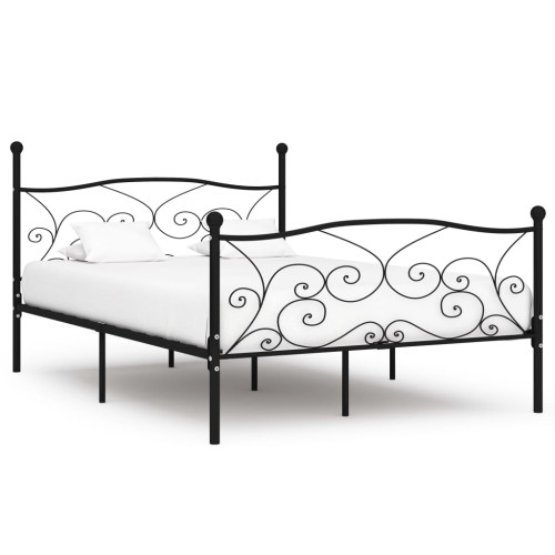vidaXL Sängram utan madrass med ribbotten svart metall 120x200 cm - Sängar & Sängramar