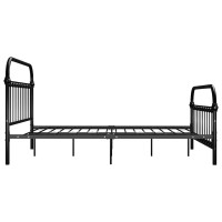 Produktbild för Sängram utan madrass med huvudgavel svart 160x200 cm metall