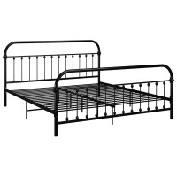 Produktbild för Sängram utan madrass med huvudgavel svart 180x200 cm metall