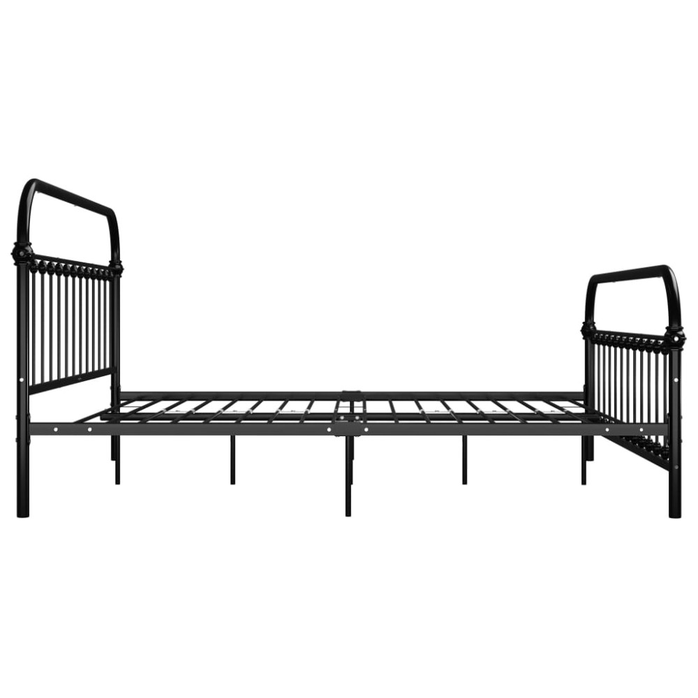 Produktbild för Sängram utan madrass med huvudgavel svart 180x200 cm metall