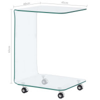 Produktbild för Soffbord 45x40x63 cm härdat glas