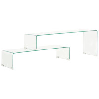 Produktbild för Soffbord 2 delar 90x30x20/110x30x40 cm härdat glas