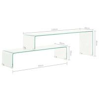 Produktbild för Soffbord 2 delar 90x30x20/110x30x40 cm härdat glas